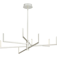 Pivot LED Collection Modern Burnished Nickel Chandelier with Downlight - Damp Location Listed