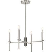 Elara Collection Four-Light New Traditional Brushed Nickel Chandelier Light - Dry Location Listed