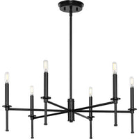 Elara Collection Six-Light New Traditional Matte Black Chandelier Light - Dry Location Listed