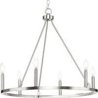 Gilliam Collection Six-Light Brushed Nickel New Traditional Chandelier - Dry Location Listed