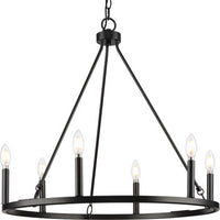 Gilliam Collection Six-Light Matte Black New Traditional Chandelier - Dry Location Listed