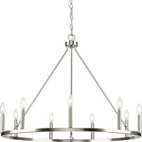 Gilliam Collection Nine-Light Brushed Nickel New Traditional Chandelier - Dry Location Listed