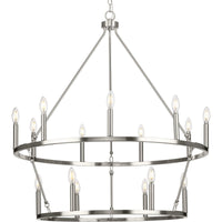 Gilliam Collection Fifteen-Light Brushed Nickel New Traditional Chandelier - Dry Location Listed