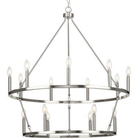 Gilliam Collection Fifteen-Light Brushed Nickel New Traditional Chandelier - Dry Location Listed