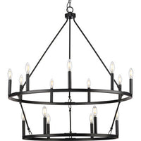 Gilliam Collection Fifteen-Light Matte Black New Traditional Chandelier - Dry Location Listed