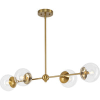 Atwell Collection Four-Light Brushed Bronze Mid-Century Modern Island Light - Dry Location Listed