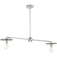 Trimble Collection Two-Light Brushed Nickel Linear Chandelier - Dry Location Listed