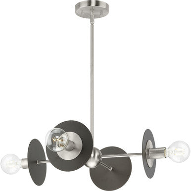 Trimble Collection Four-Light Brushed Nickel Chandelier - Dry Location Listed