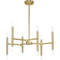 Arya Collection Twelve-Light Brushed Gold Luxe Chandelier - Dry Location Listed