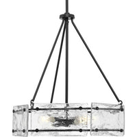 Rivera Collection Four-Light Matte Black Luxe Industrial Chandelier - Dry Location Listed
