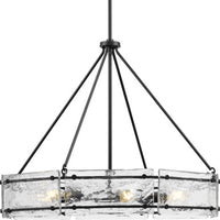 Rivera Collection Six-Light Matte Black Luxe Industrial Chandelier - Dry Location Listed