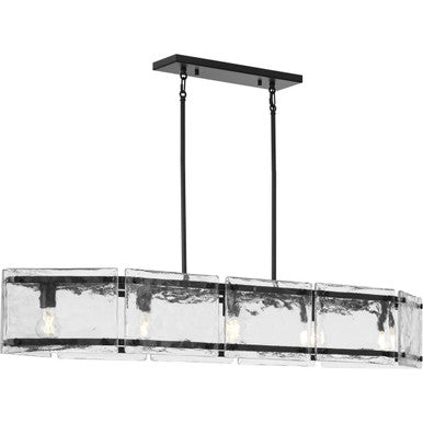 Rivera Collection 5-Light Matte Black Luxe Industrial Linear Light - Dry Location Listed