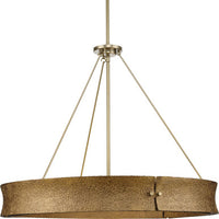 Lusail Collection Six-Light Soft Gold Luxe Industrial Chandelier - Dry Location Listed