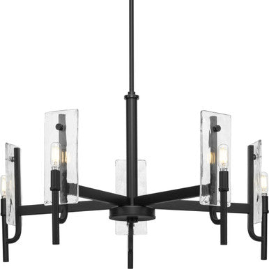 Rivera Collection 5-Light Matte Black Luxe Industrial Chandelier - Dry Location Listed