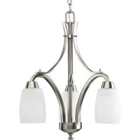 Wisten Collection Three-Light Brushed Nickel Etched Glass Modern Chandelier Light - Dry Location Listed