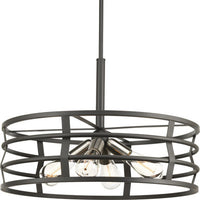 Remix Collection Four-Light Graphite Global Pendant Light - Dry Location Listed