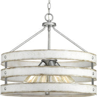 Gulliver Collection Four-Light Galvanized Finish Coastal Pendant Light - Dry Location Listed
