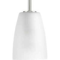 Leap Collection One-Light Brushed Nickel Etched Glass Modern Pendant Light