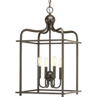 Assembly Hall Collection Four-Light Antique Bronze Coastal Pendant Light - Dry Location Listed