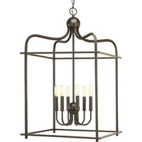 Assembly Hall Collection Six-Light Antique Bronze Coastal Pendant Light - Dry Location Listed