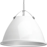 Tre Collection One-Light White White Metal Shade Coastal Pendant Light - Dry Location Listed - Model P500053-030