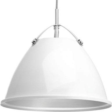 Tre Collection One-Light White White Metal Shade Coastal Pendant Light - Dry Location Listed - Model P500053-030