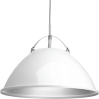 Tre Collection One-Light White White Metal Shade Coastal Pendant Light - Dry Location Listed - Model P500053-030