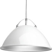 Tre Collection One-Light White White Metal Shade Coastal Pendant Light - Dry Location Listed - Model P500053-030