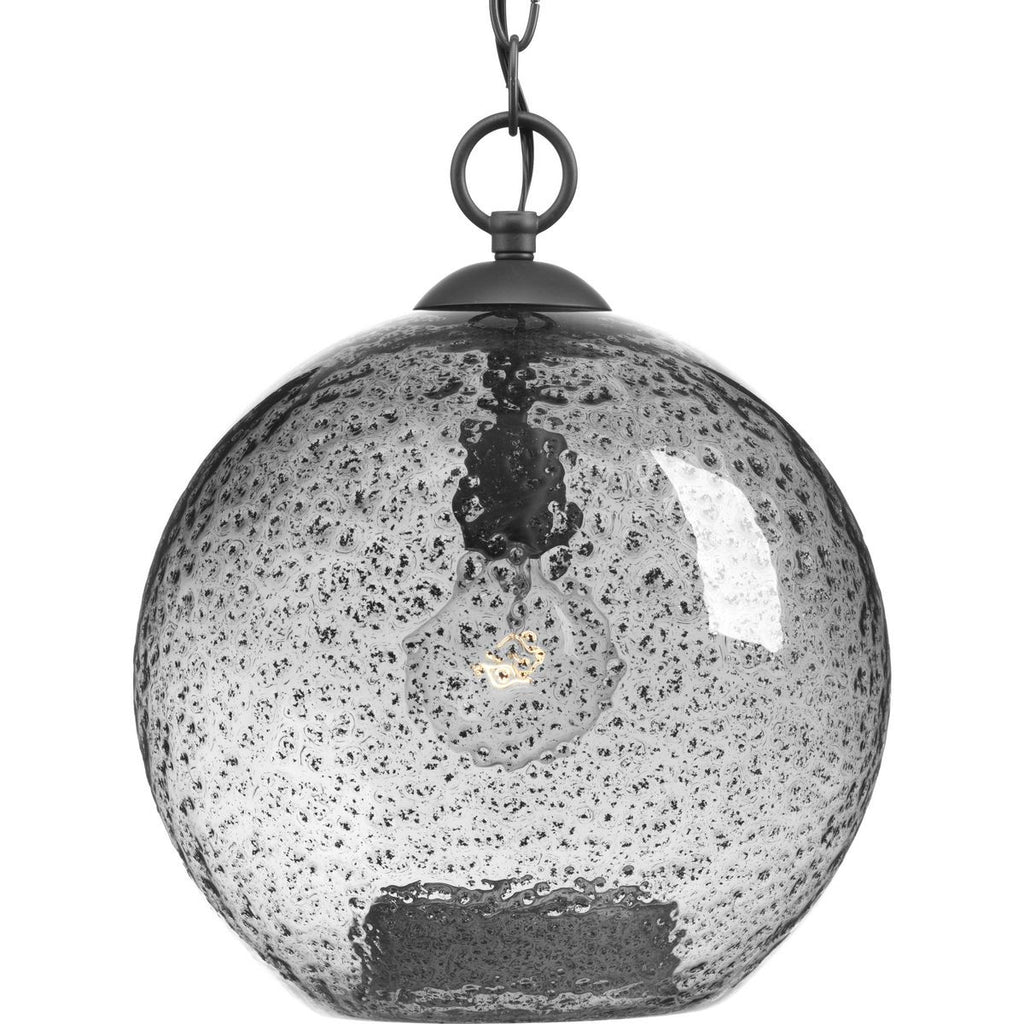 Malbec Collection One-Light Graphite Smoked Textured Glass Global Pendant Light - Dry Location Listed