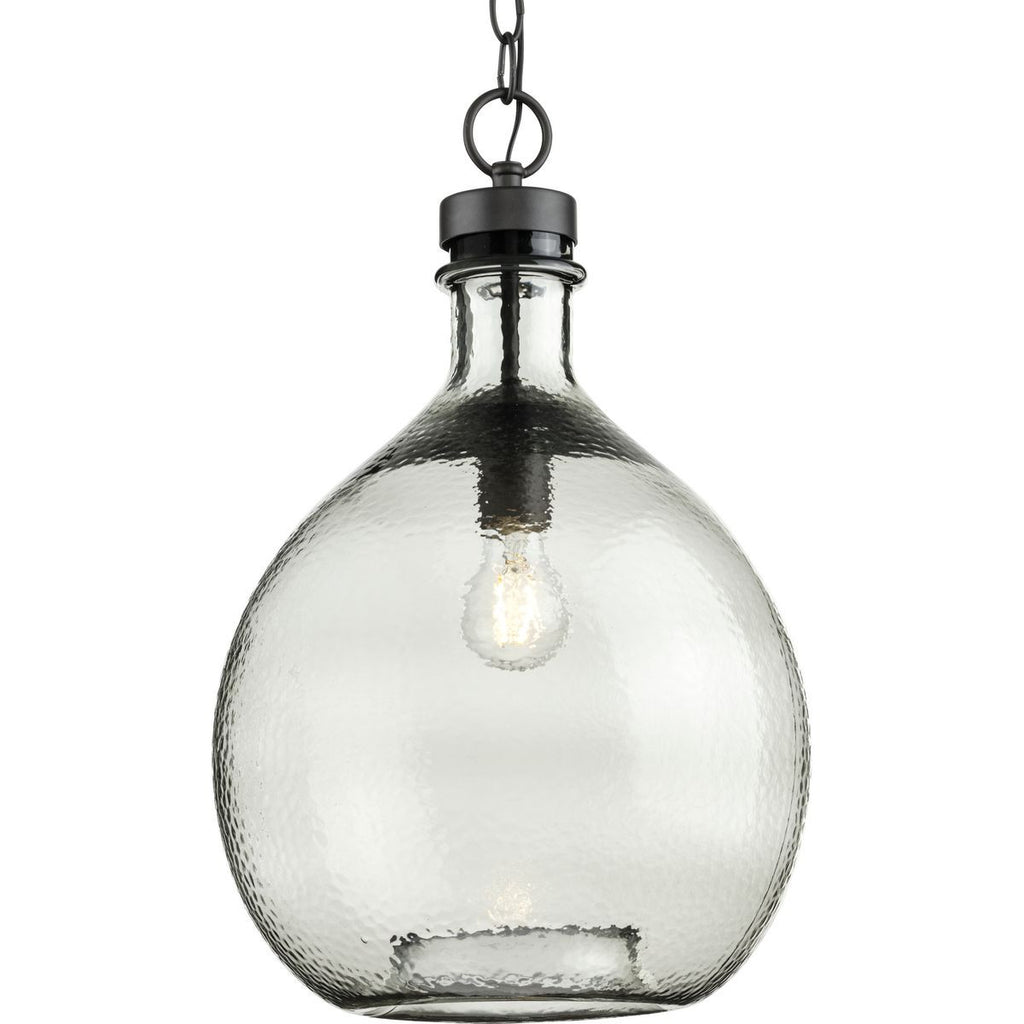 Zin Collection One-Light Graphite Smoked Textured Glass Global Pendant Light - Dry Location Listed