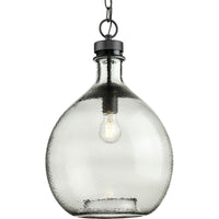 Zin Collection One-Light Graphite Smoked Textured Glass Global Pendant Light - Dry Location Listed