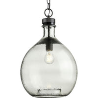Zin Collection One-Light Graphite Smoked Textured Glass Global Pendant Light - Dry Location Listed