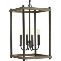 Fontayne Collection Four-Light Antique Bronze Farmhouse Pendant Light - Dry Location Listed