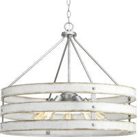 Gulliver Collection Five-Light Galvanized Finish Coastal Pendant Light - Dry Location Listed