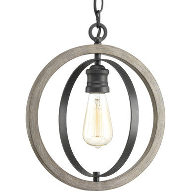 Conestee Collection One-Light Graphite Farmhouse Pendant Light - Dry Location Listed