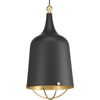 Era Collection One-Light Matte Black and Gold Global Pendant Light - Dry Location Listed - Model P500098-031