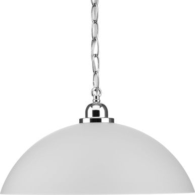 Classic Dome Collection One-Light Polished Chrome Transitional Pendant