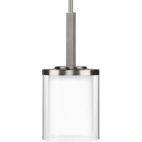 Mast Collection One-Light Brushed Nickel Clear Glass Coastal Mini-Pendant Light - Dry Location Listed