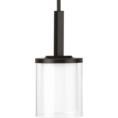 Mast Collection One-Light Antique Bronze Clear Glass Coastal Mini-Pendant Light - Dry Location Listed