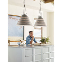 Progress Lighting Surfrider Collection Galvanized Finish Large Pendant - Dry Location Listed