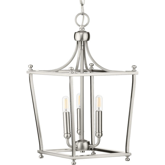 Progress Lighting Hall & Foyer Light - Parkhurst Collection Brushed Nickel Three-Light Foyer - Model P500213-009