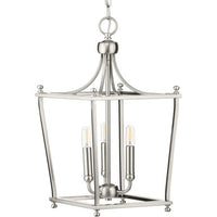 Parkhurst Collection Brushed Nickel Three-Light Foyer - Dry Location Listed