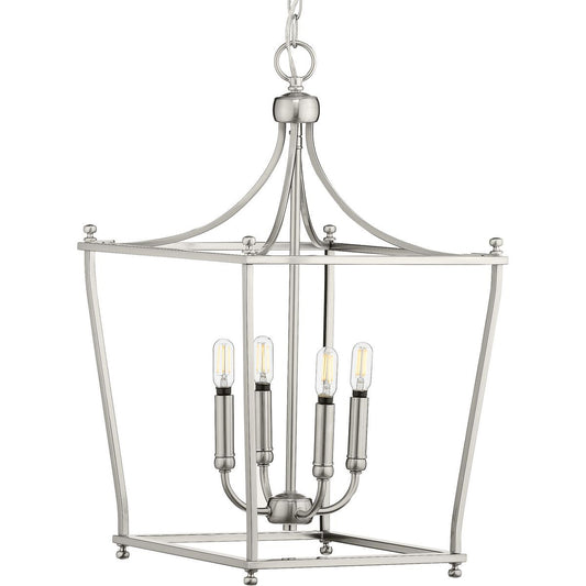 Progress Lighting Hall & Foyer Light - Parkhurst Collection Brushed Nickel Four-Light Foyer - Model P500214-009