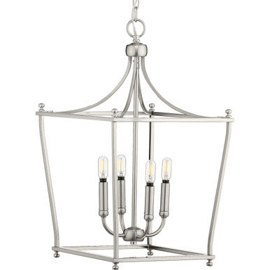 Parkhurst Collection Brushed Nickel Four-Light Foyer - Dry Location Listed