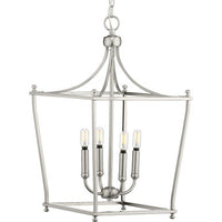Parkhurst Collection Brushed Nickel Four-Light Foyer - Dry Location Listed