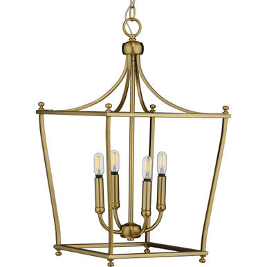 Parkhurst Collection Brushed Bronze Four-Light Foyer - Dry Location Listed