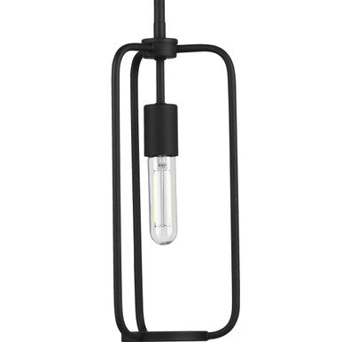 Bonn Collection One-Light Matte Black Farmhouse Pendant Light - Dry Location Listed