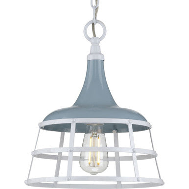 Bastille Collection One-Light Coastal Blue Coastal Pendant Light - Dry Location Listed