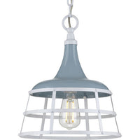 Bastille Collection One-Light Coastal Blue Coastal Pendant Light - Dry Location Listed