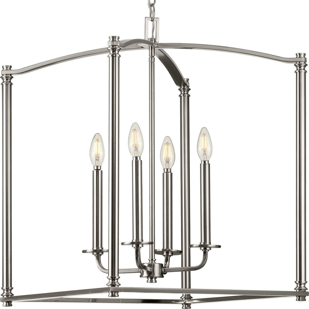 Winslett Collection Brushed Nickel Four-Light Foyer - Dry Location Listed